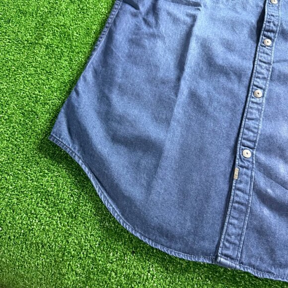 Calvin Klein Jeans Mens Short Sleeve Metal Snap Logo Casual Jeans Shirt Size M - Picture 4 of 15